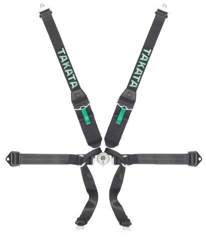 Takata Race 6 SFI HANS Harness (6pt snap-on, HANS use only) - Black